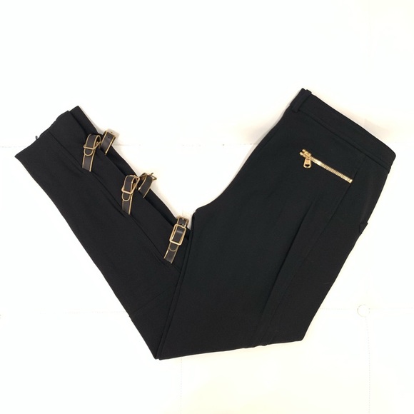 Versace Pants - VERSACE Black Belt Detail Pants Sz 42